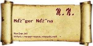 Móger Nóna névjegykártya